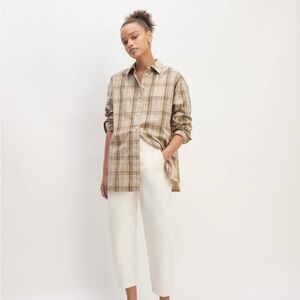 Everlane The Supima Cotton Plaid Boyfriend Shirt XS